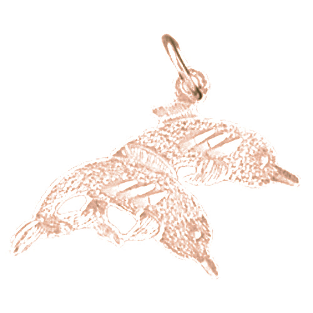 14K or 18K Gold Dolphin Pendant