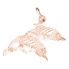 14K or 18K Gold Dolphin Pendant