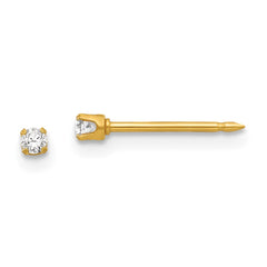 Inverness 24K Gold-plated 2mm CZ Post Earrings