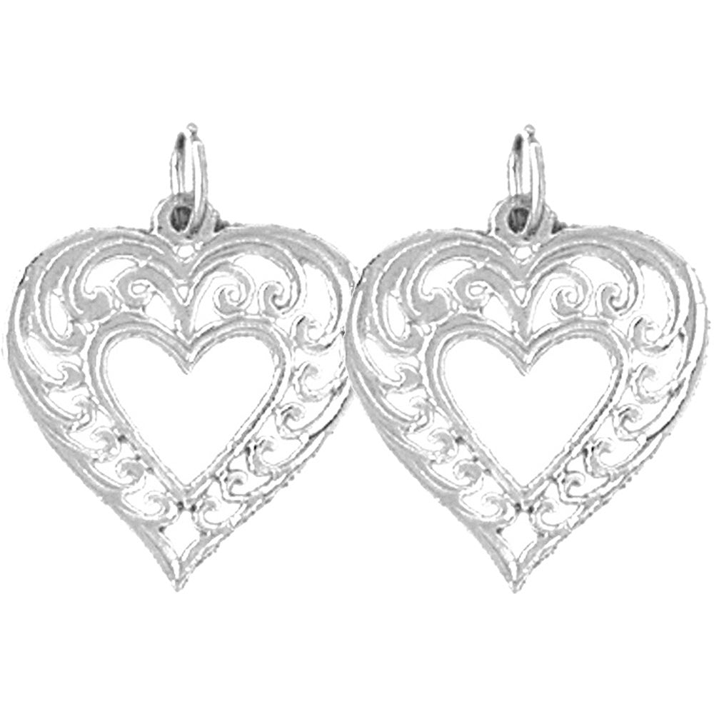 Sterling Silver 20mm Heart Earrings