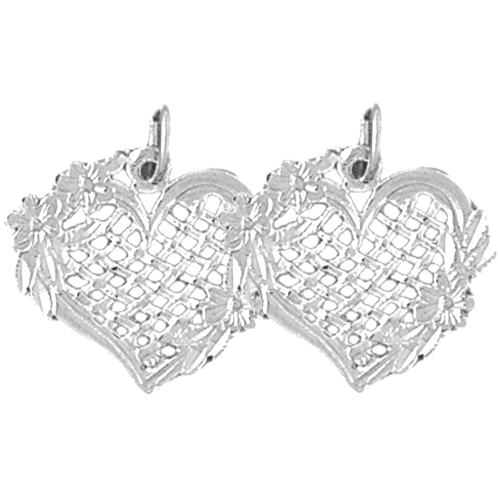 Sterling Silver 17mm Heart Earrings