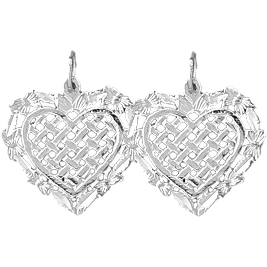 Sterling Silver 19mm Heart Earrings