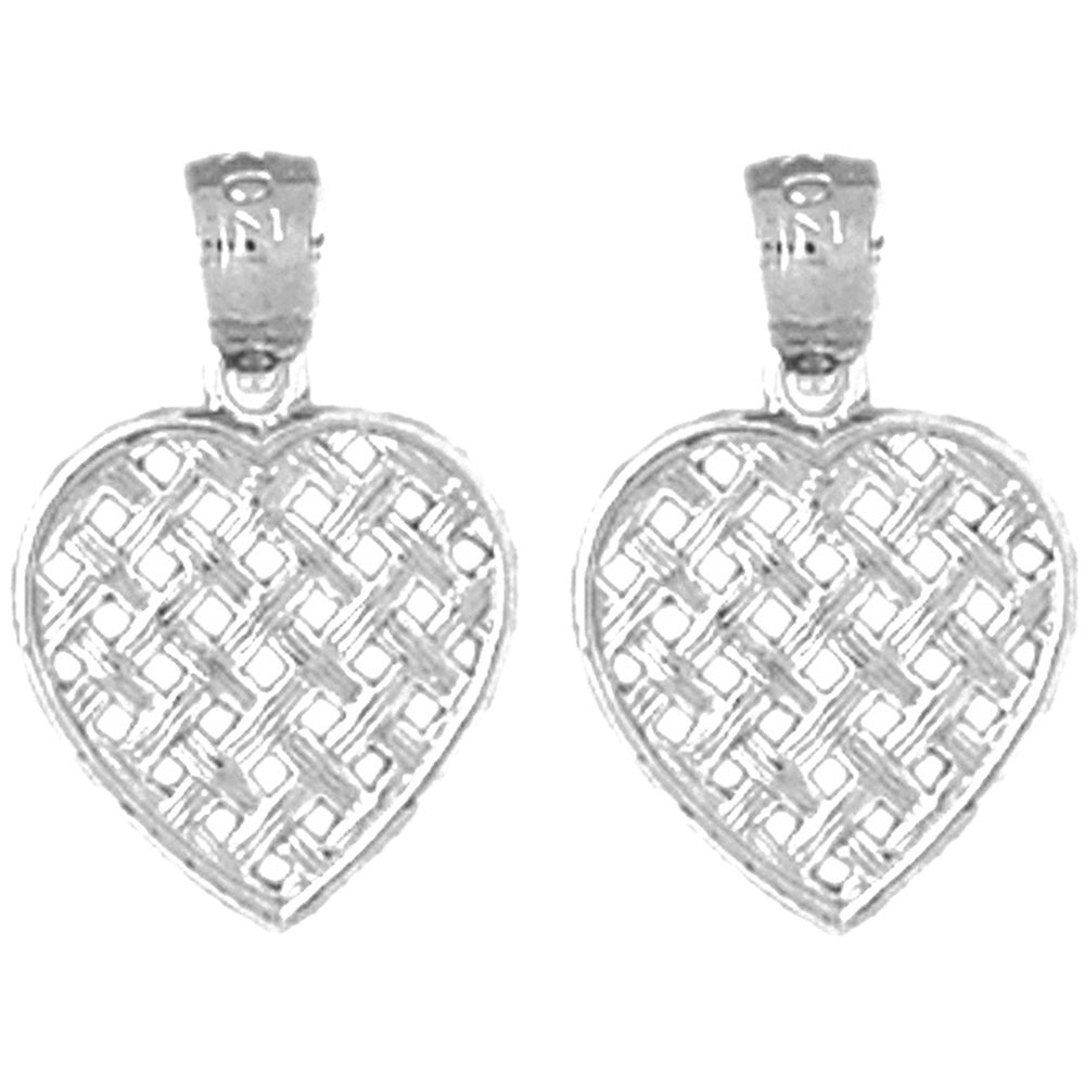 Sterling Silver 17mm Heart Earrings