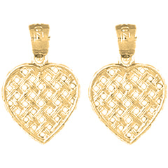 Yellow Gold-plated Silver 17mm Heart Earrings