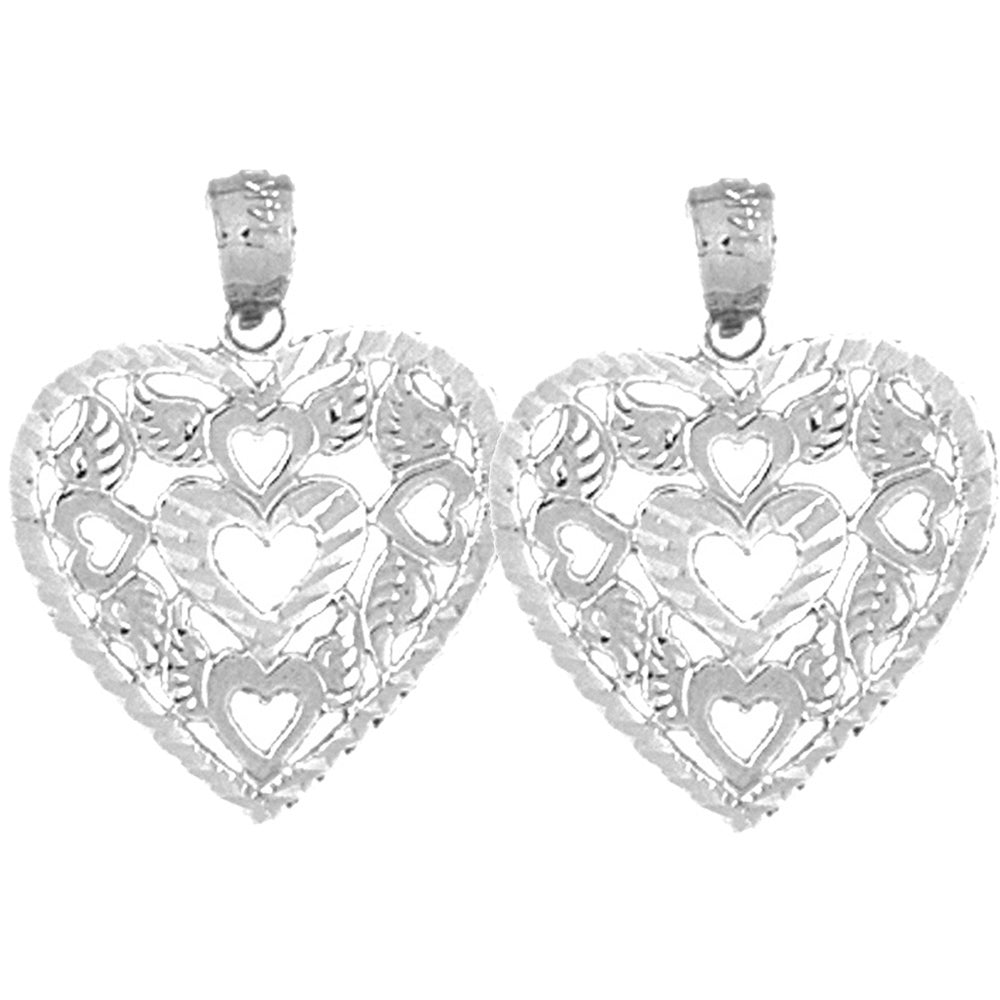 Sterling Silver 22mm Heart Earrings