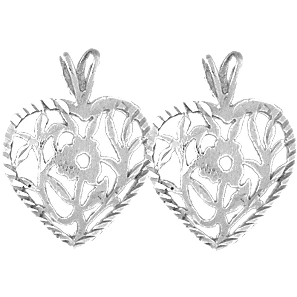 Sterling Silver 22mm Heart Earrings