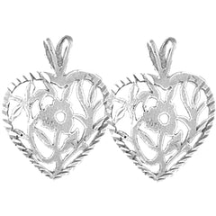 Sterling Silver 22mm Heart Earrings