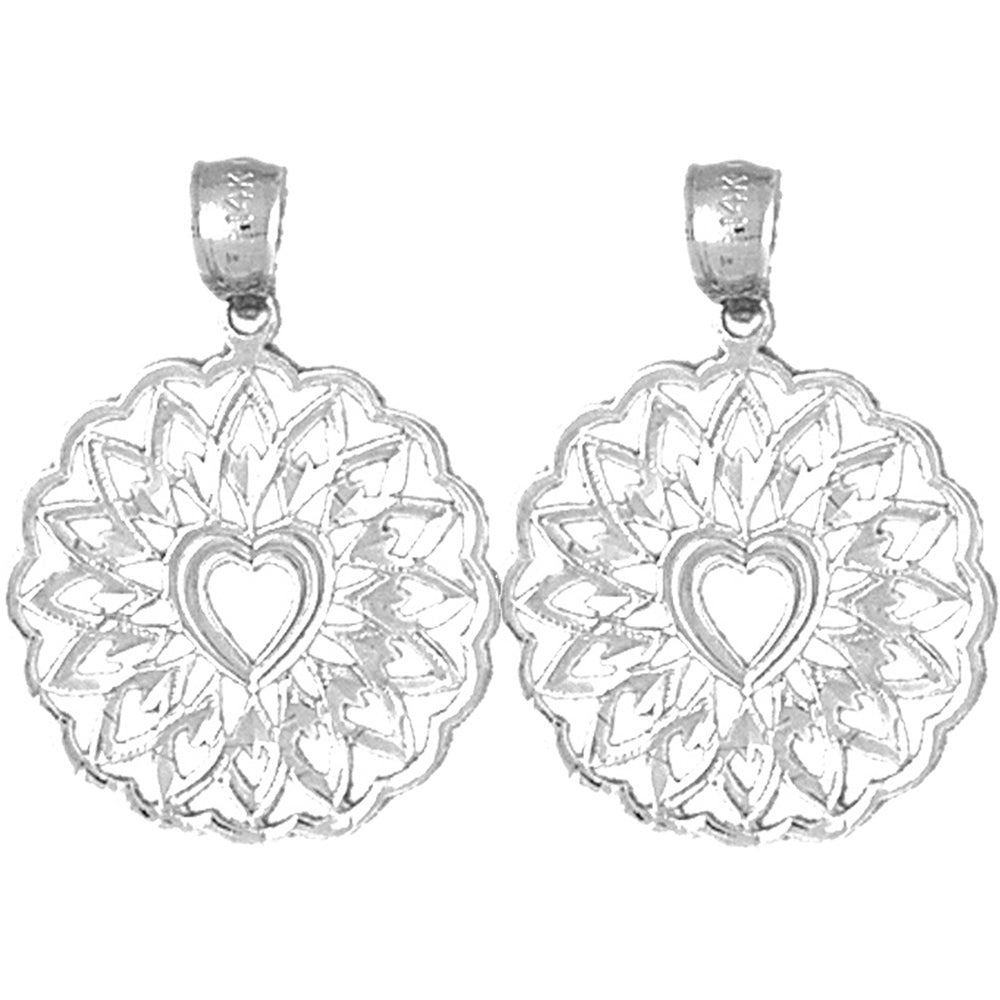 Sterling Silver 26mm Heart Earrings