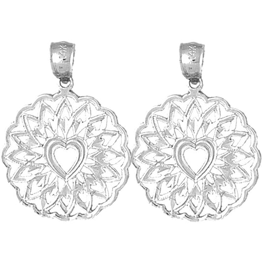 Sterling Silver 26mm Heart Earrings