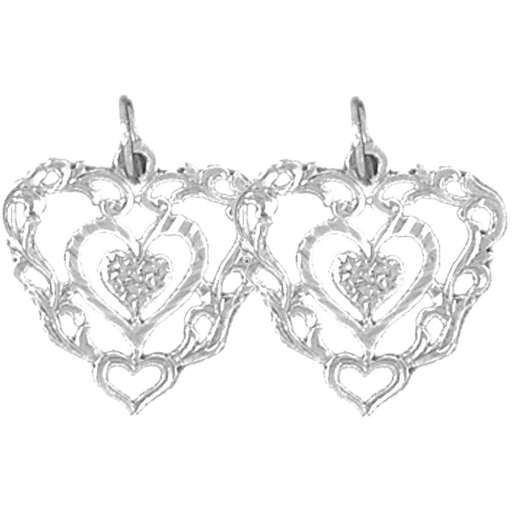 Sterling Silver 18mm Heart Earrings