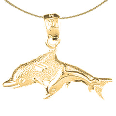 14K or 18K Gold Dolphin Pendant