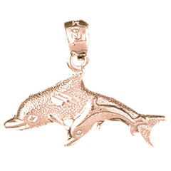 14K or 18K Gold Dolphin Pendant