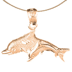 14K or 18K Gold Dolphin Pendant