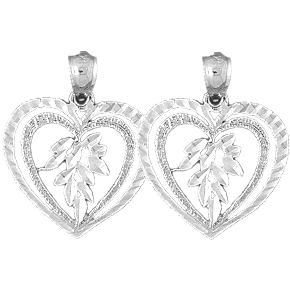 Sterling Silver 23mm Heart Earrings