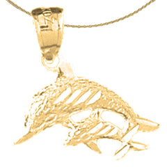 14K or 18K Gold Dolphin Pendant