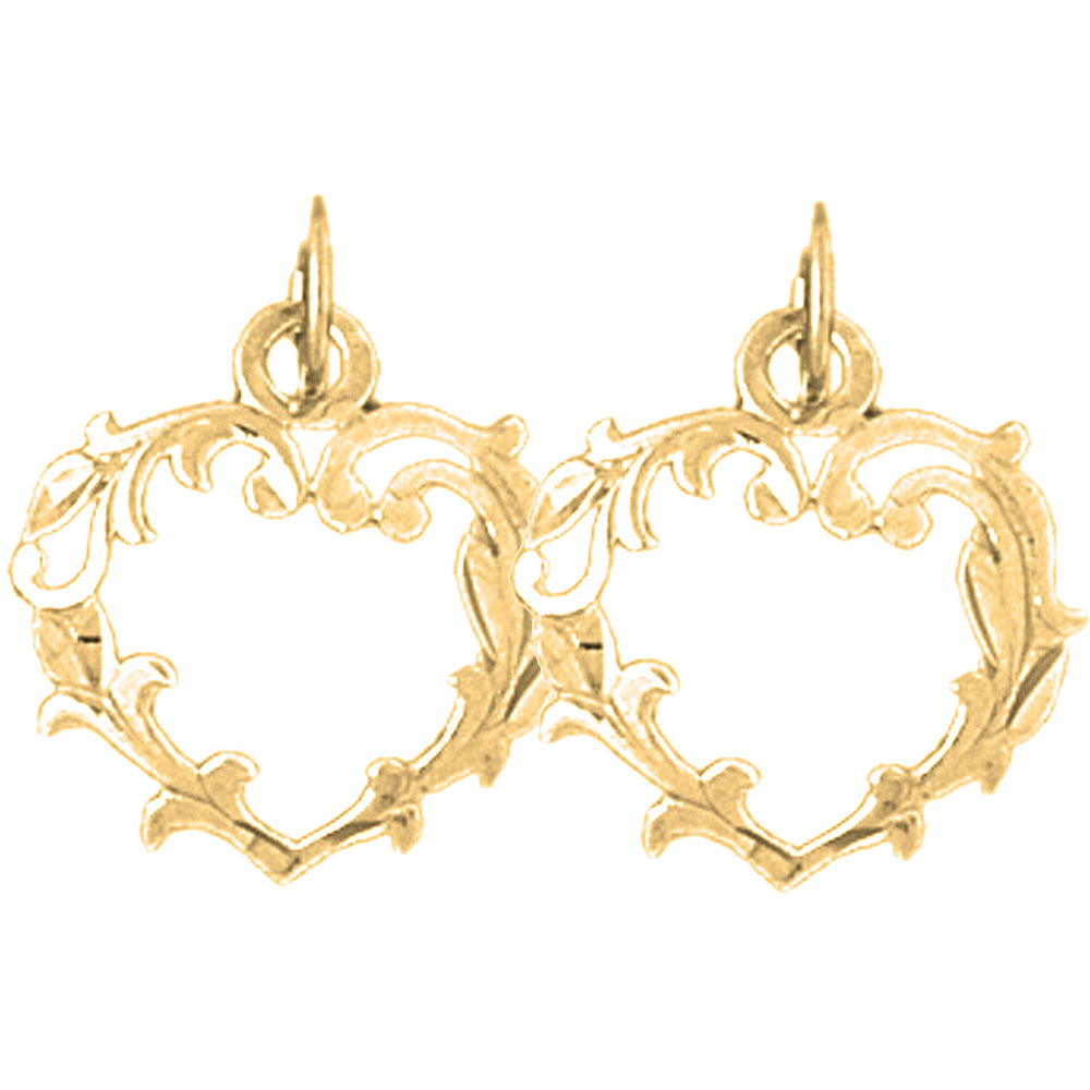 Yellow Gold-plated Silver 17mm Heart Earrings