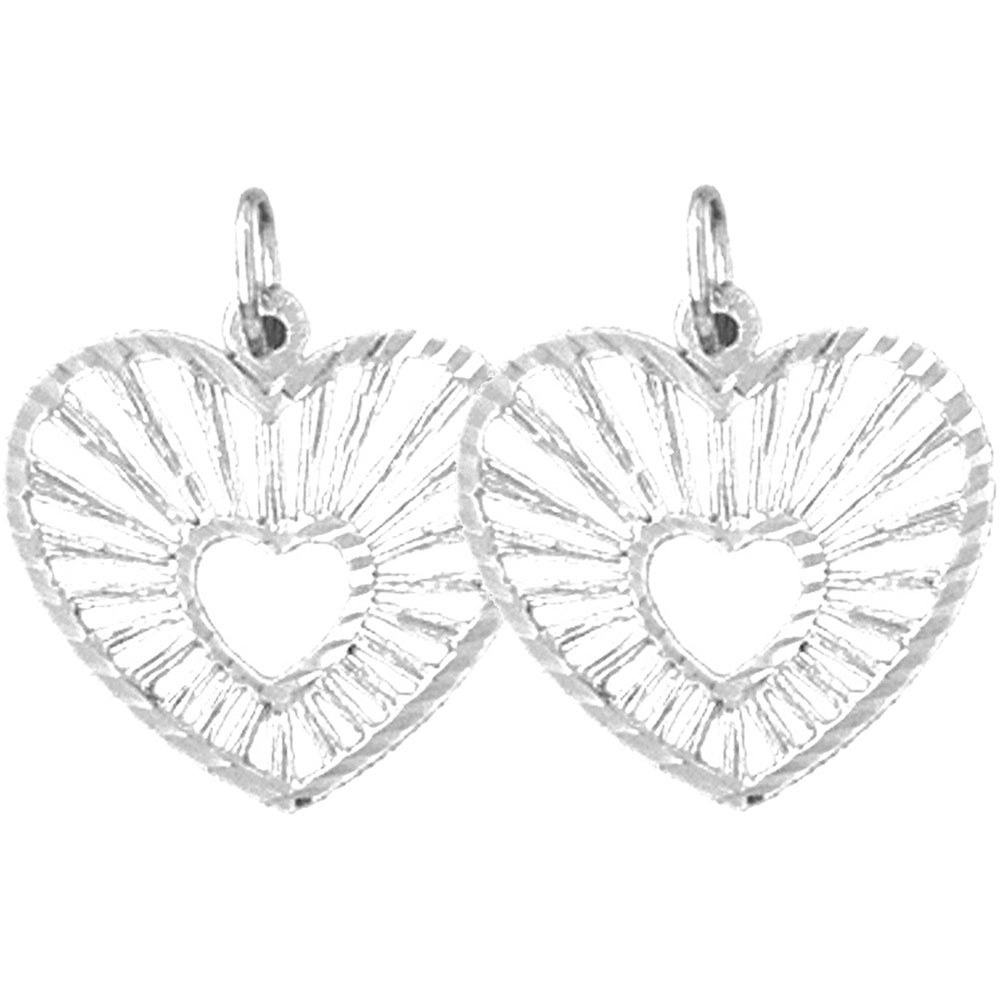 Sterling Silver 19mm Heart Earrings