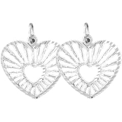 Sterling Silver 19mm Heart Earrings