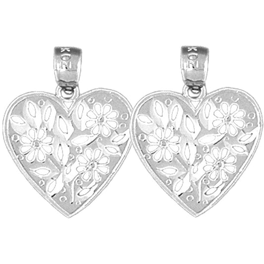 Sterling Silver 20mm Heart Earrings