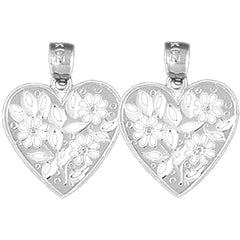 Sterling Silver 20mm Heart Earrings