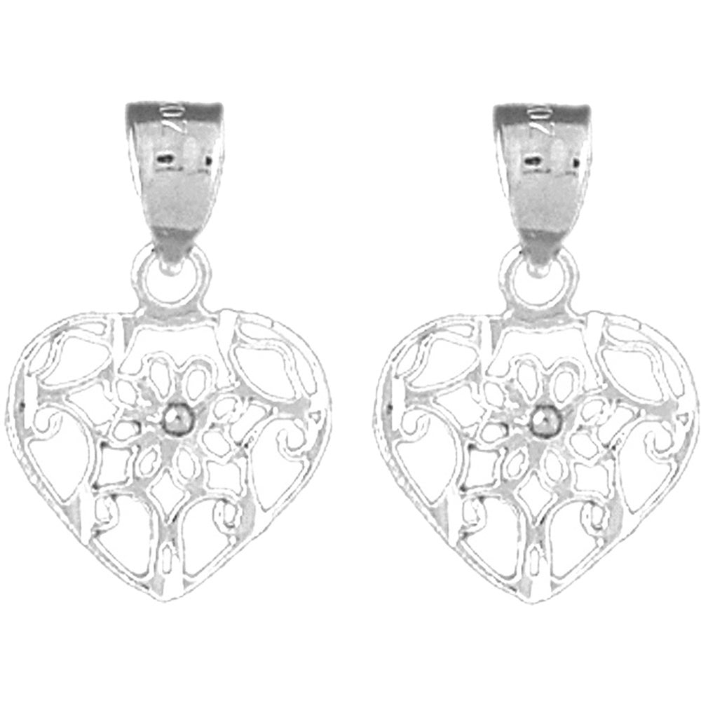 Sterling Silver 20mm Heart Earrings
