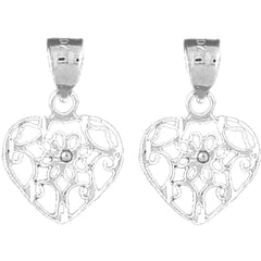 Sterling Silver 20mm Heart Earrings