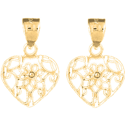 Yellow Gold-plated Silver 20mm Heart Earrings