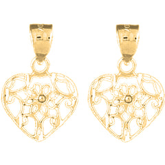 Yellow Gold-plated Silver 20mm Heart Earrings