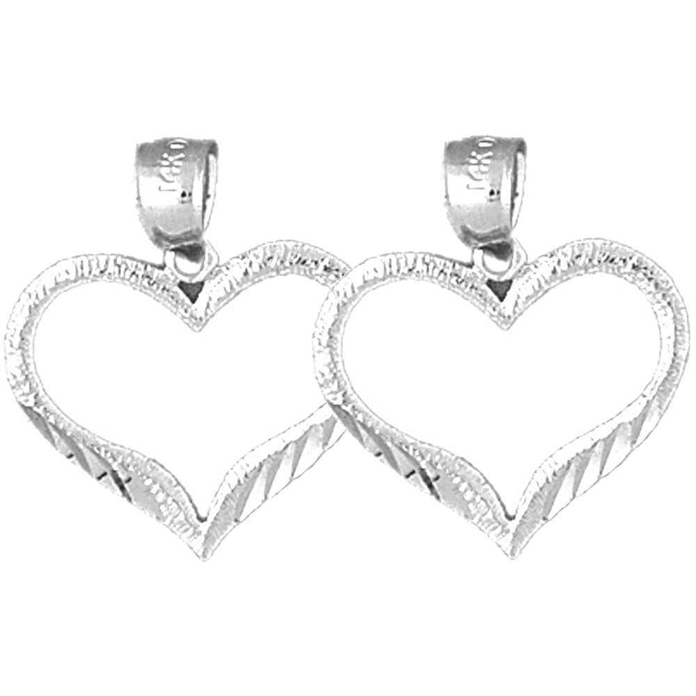 Sterling Silver 20mm Heart Earrings