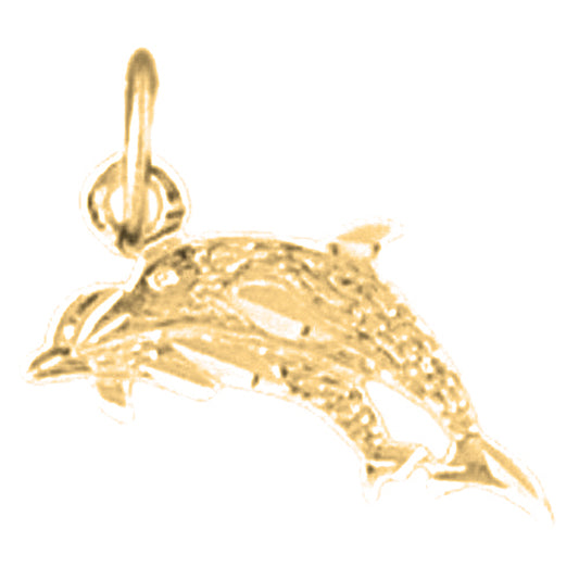 14K or 18K Gold Dolphin Pendant