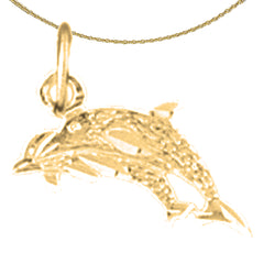 14K or 18K Gold Dolphin Pendant