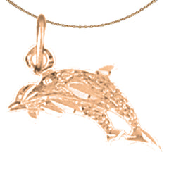 14K or 18K Gold Dolphin Pendant