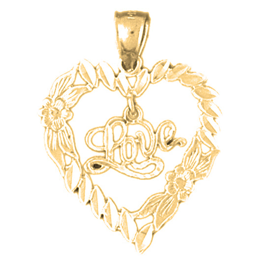 14K or 18K Gold Love Heart Pendant