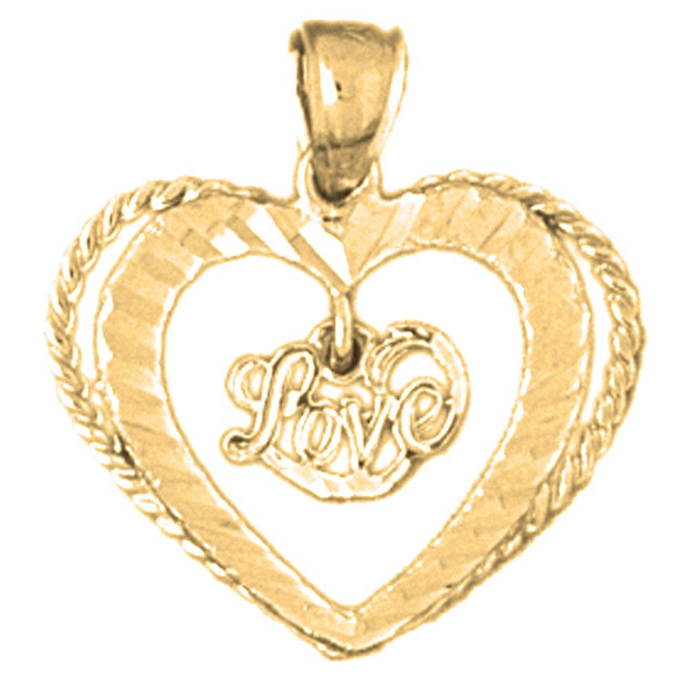 14K or 18K Gold Love Heart Pendant