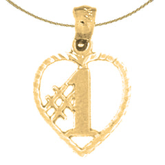 14K or 18K Gold #1 Heart Pendant