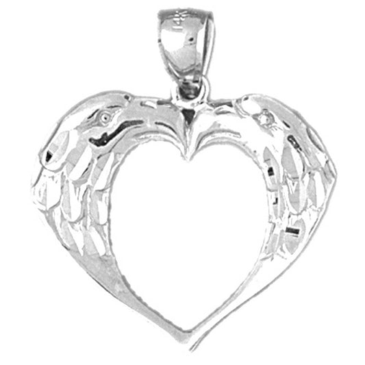 10K, 14K or 18K Gold Eagle Heart Pendant