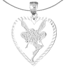 14K or 18K Gold Heart With Fairy Pendant