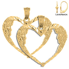 14K or 18K Gold Moon Heart Earrings