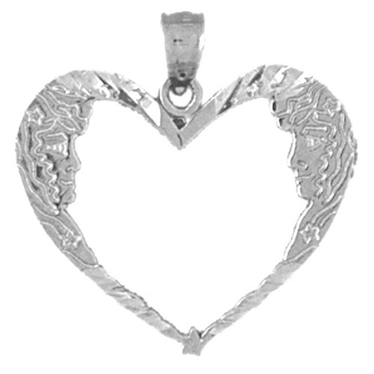 14K or 18K Gold Moon Heart Pendant