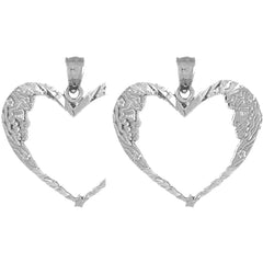 Sterling Silver 23mm Moon Heart Earrings