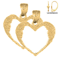 14K or 18K Gold Moon Heart Earrings