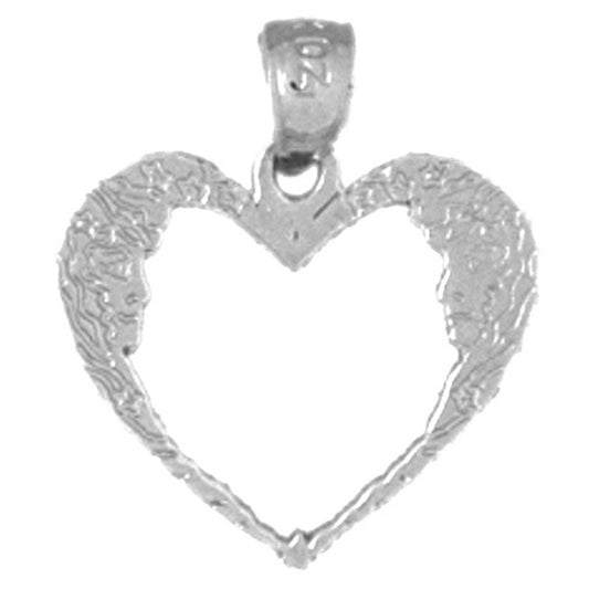 14K or 18K Gold Moon Heart Pendant