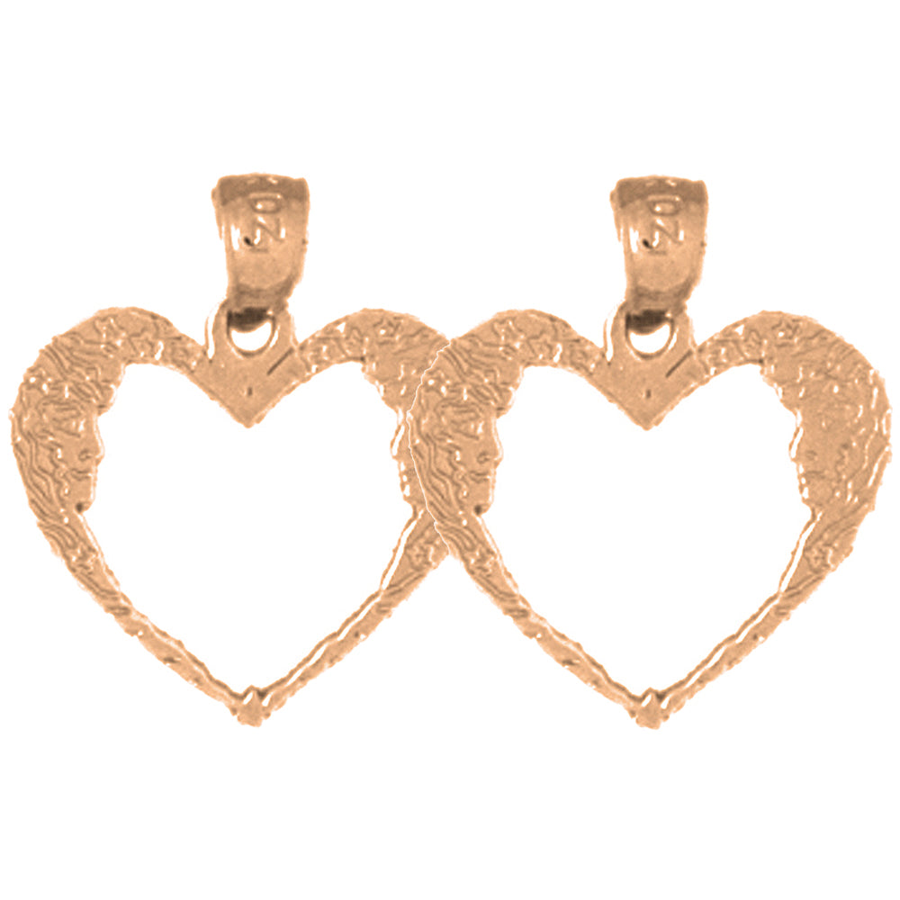 14K or 18K Gold 18mm Moon Heart Earrings