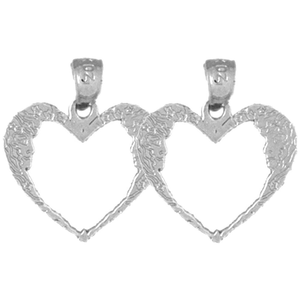 Sterling Silver 18mm Moon Heart Earrings