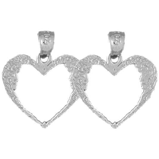Sterling Silver 18mm Moon Heart Earrings