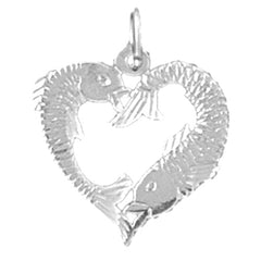 14K or 18K Gold Fish Heart Pendant