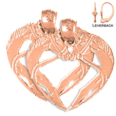 14K or 18K Gold Horse Heart Earrings