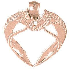 14K or 18K Gold Horse Heart Pendant