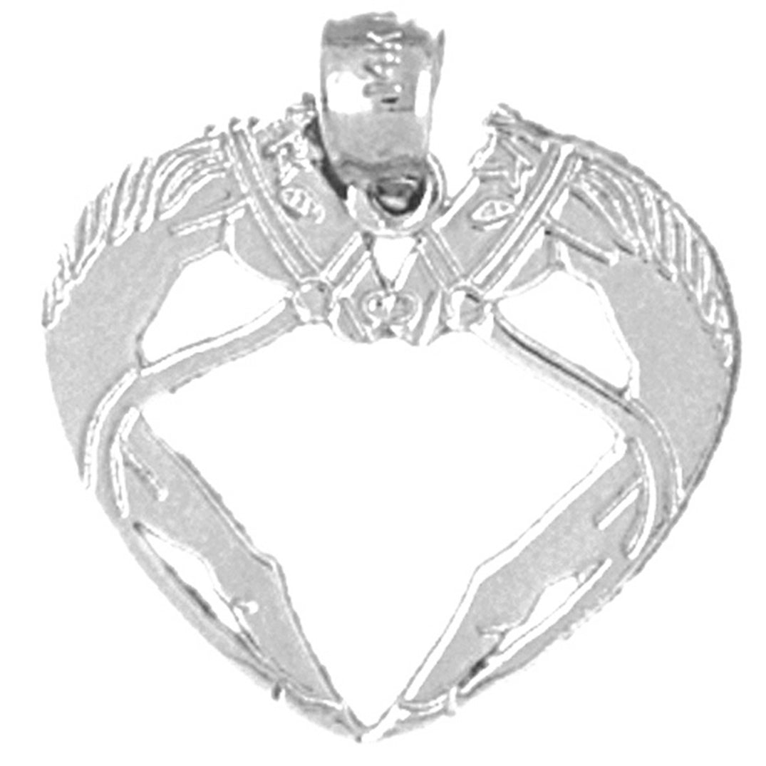 14K or 18K Gold Horse Heart Pendant