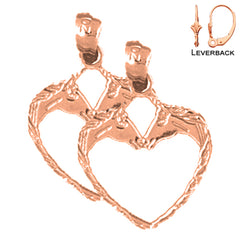 14K or 18K Gold Horse Heart Earrings